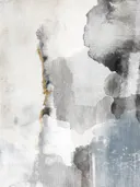 Minimalistisch schilderij met wolkachtige waas in grijs en beige