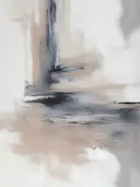 Abstract wolken schilderij in zand en grijs