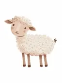 Schilderij van een wollig schaap voor de kinderkamer