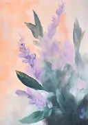 Abstract schilderij van paarse lavendel