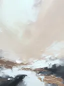 Minimalistisch abstract schilderij in beige en grijs