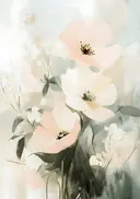 Schilderij van zachte pastel anemonen