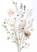 Aquarel boeket van zachtgekleurde wilde bloemen