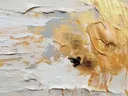 Minimalistisch abstract schilderij in wit en goud