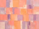 Abstract schilderij met het paletmes in zalm en lavendel