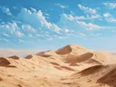 Schilderij van gouden zandduinen in de woestijn
