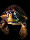 Frontaal portret van zeeschildpad