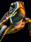 Close-up van kleurrijke zeeschildpad