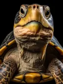 Zeeschildpad die omhoog kijkt