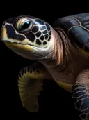 Zijportret van zeeschildpad