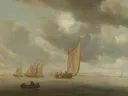 Landschapsschilderij 'Zeilschepen op Breed Binnenwater' naar Salomon van Ruysdael