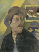 Zelfportret met hoed van Paul Gauguin: portret met mannen, kunstschilder en hoed
