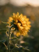 Fotografie van zonnebloem in het gouden uur