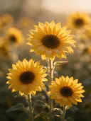 Fotografie van zonnebloem in het gouden uur