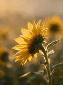 Fotografie van zonnebloem in het gouden uur, klassiek goudgeel