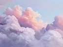 Schilderij van zonnegloed tussen paarse wolken