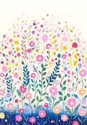 Schilderij van een zonnig bloemenveld