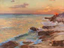 Zonsondergang in Split van Menci Clement Crnčić: zee met open water