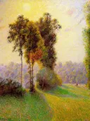 Zonsondergang van Camille Pissarro