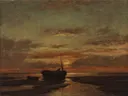 Zonsondergang van Jules Dupré: zee