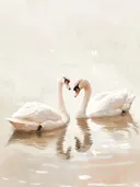 Twee zwanen die samen een hart vormen