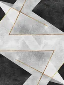 Abstract art deco schilderij met zwart-wit marmer en gouden lijnen