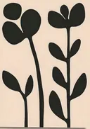 Silhouet illustratie van bloemen op lange stelen