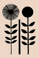 Silhouet illustratie van twee dahlia's