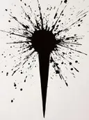 Zwarte inktspetters explosie op wit