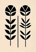 Silhouet illustratie van twee tulpen