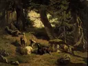 Zwitsers landschap van Gerard Bilders: landschap met bloemen