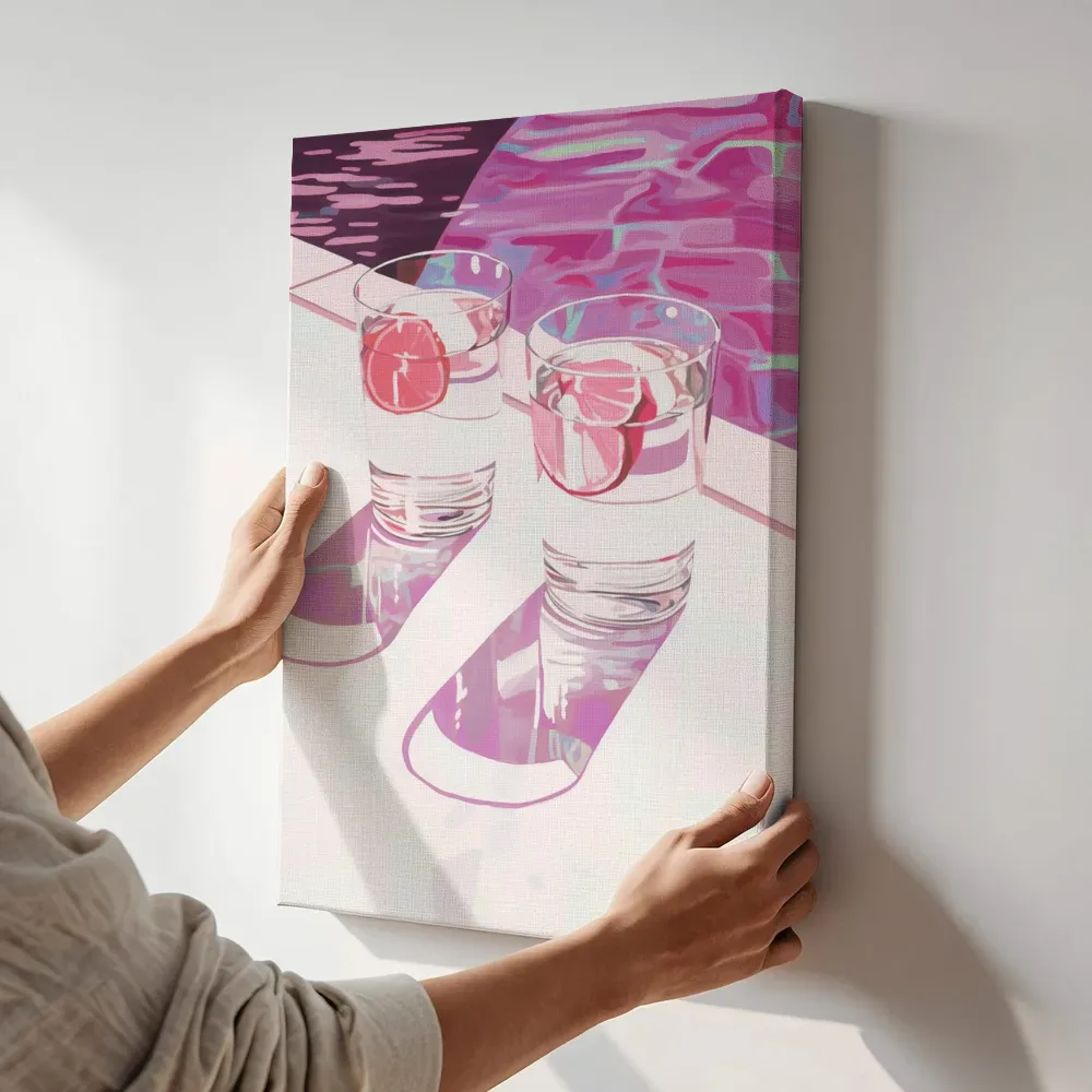Sfeerimpressie: Aan het zwembad terwijl het aan de muur wordt gehangen