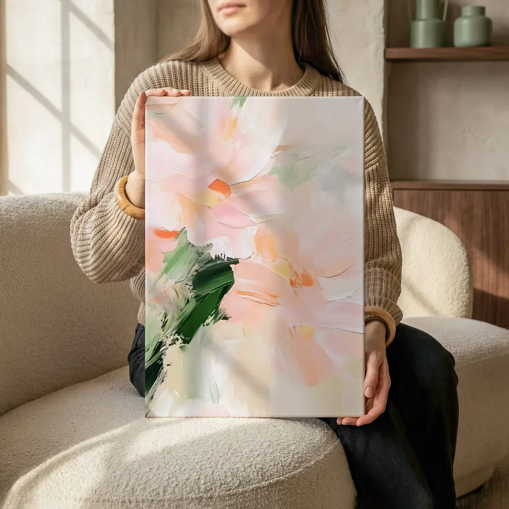 Sfeerimpressie: Abstract bloemen detail terwijl het zittend wordt getoond