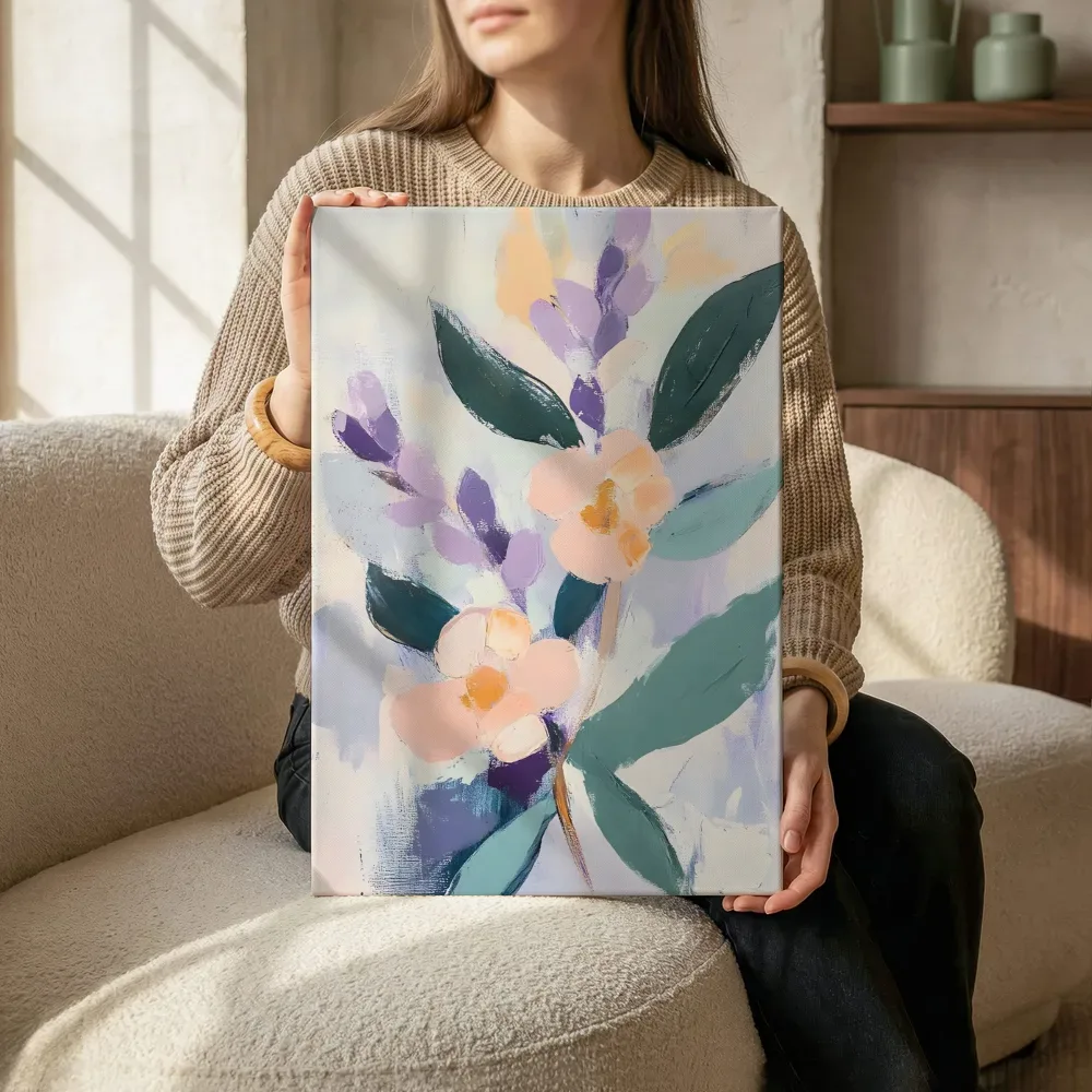 Sfeerimpressie: Abstracte magnolia bloemen terwijl het zittend wordt getoond