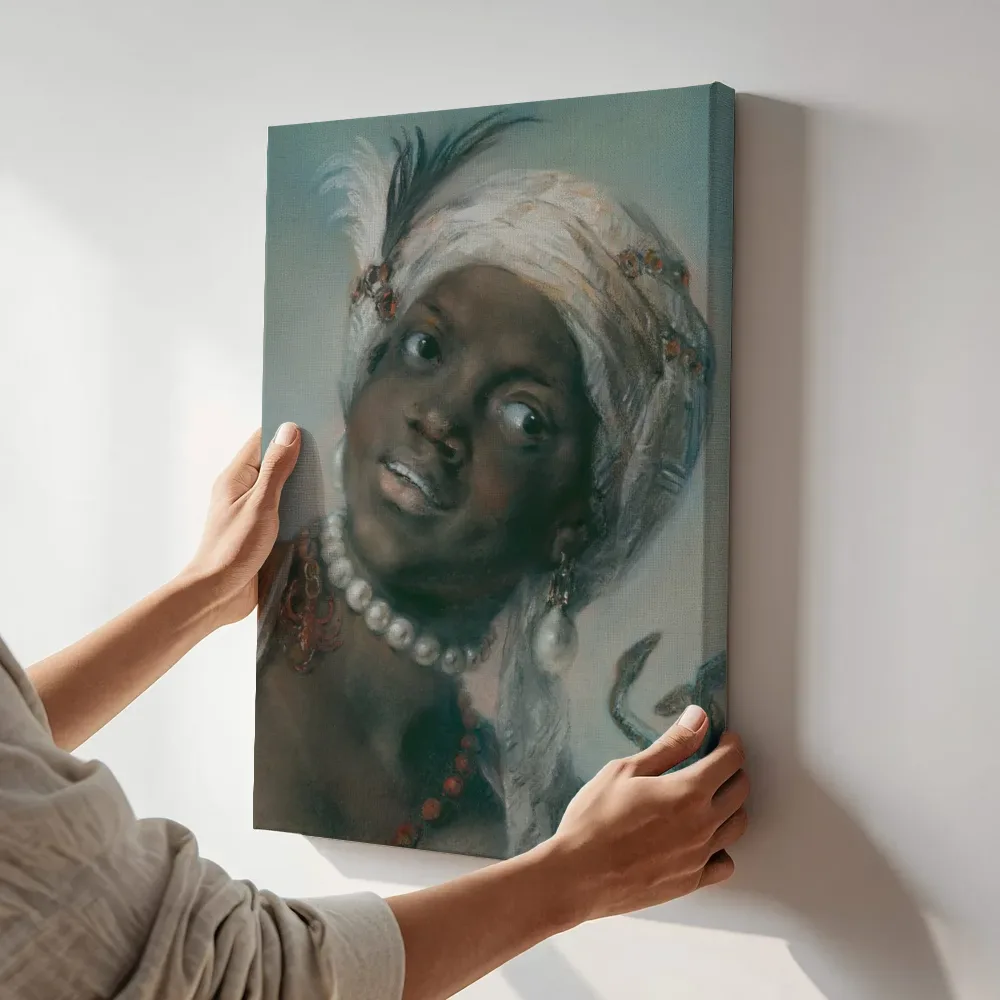 Sfeerimpressie: Africa van Rosalba Carriera terwijl het aan de muur wordt gehangen