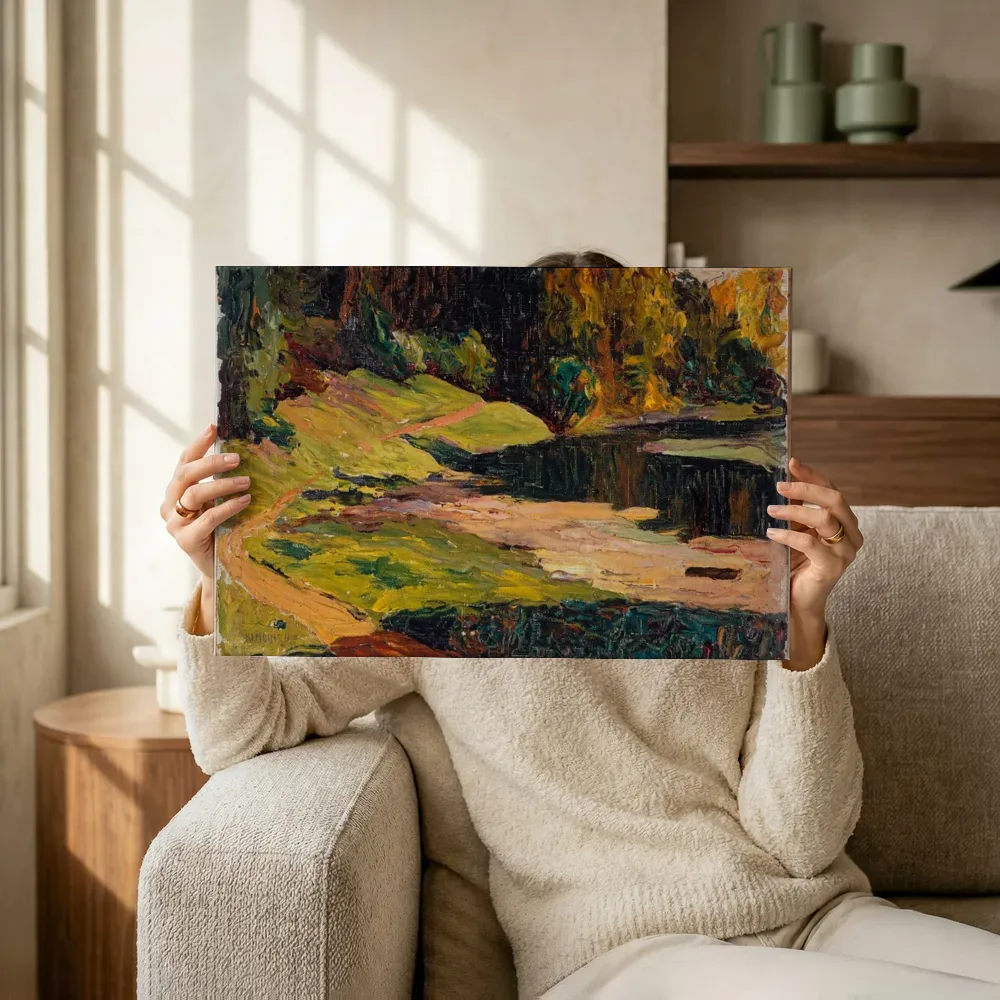 Sfeerimpressie: Akhtyrka Park, GAC van Wassily Kandinsky terwijl het omhoog wordt gehouden