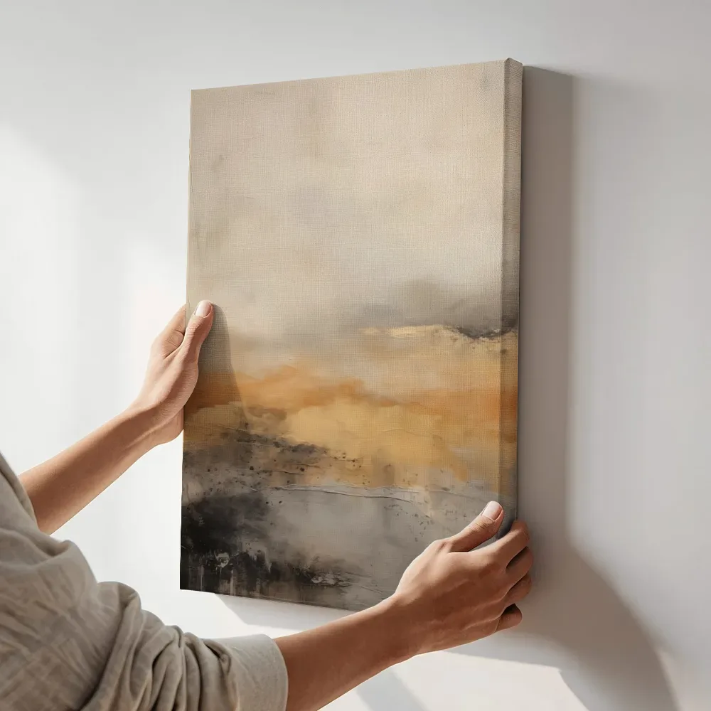 Sfeerimpressie: Amberkleurige horizon terwijl het aan de muur wordt gehangen