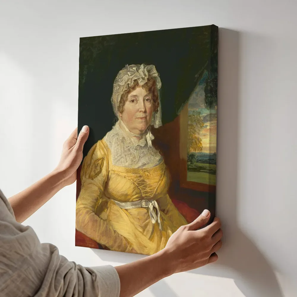 Sfeerimpressie: Een onbekende vrouw van James Ward terwijl het aan de muur wordt gehangen