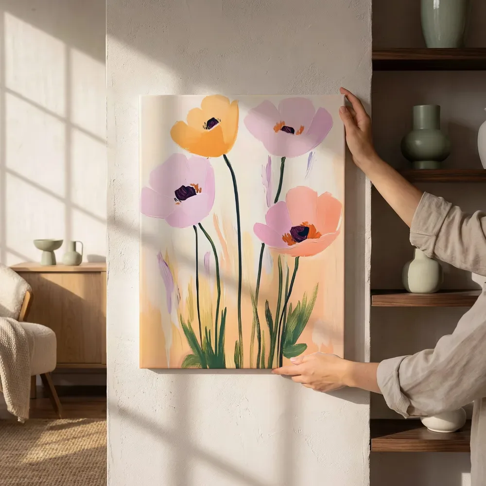 Sfeerimpressie: Anemonen boeket naast de kast