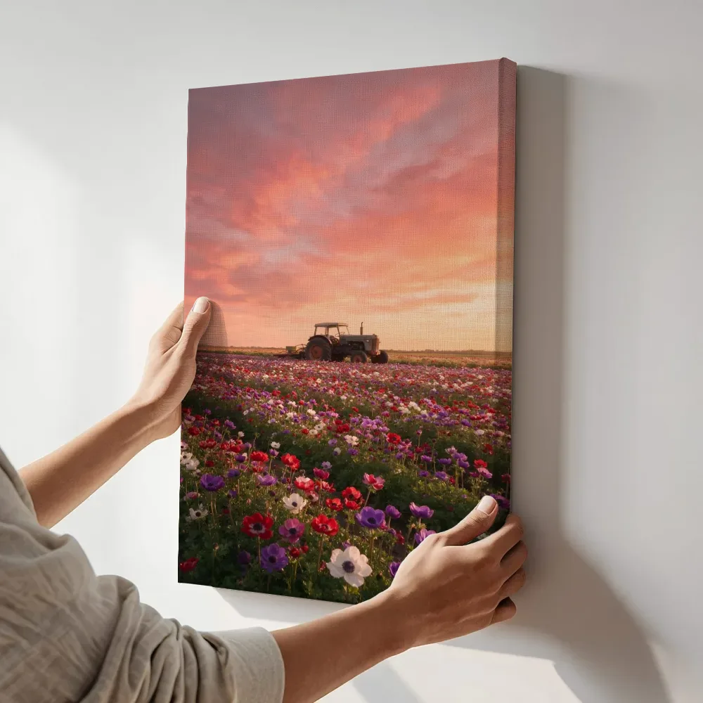 Sfeerimpressie: Anemoon bij de zonsondergang 9 terwijl het aan de muur wordt gehangen