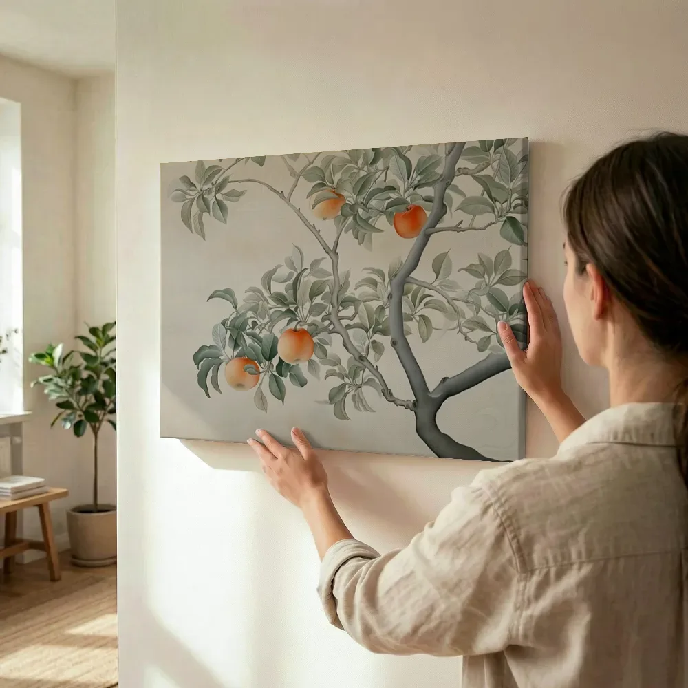 Sfeerimpressie: Appelboomtak met rijpe appels terwijl het wordt opgehangen