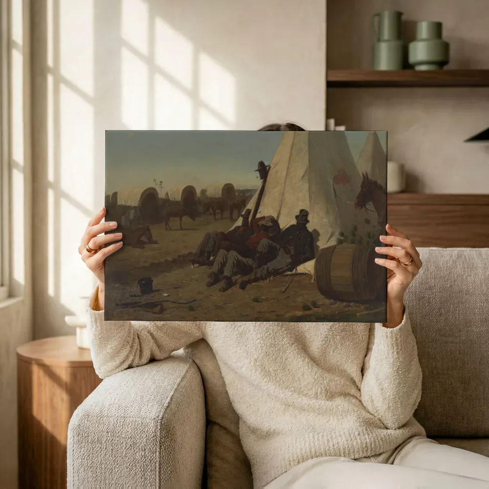 Sfeerimpressie: Army Teamsters van Winslow Homer terwijl het omhoog wordt gehouden