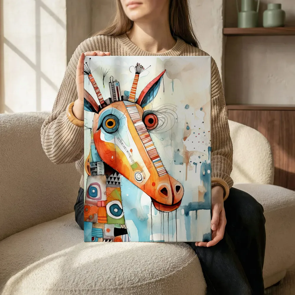 Sfeerimpressie: Asymmetrische giraffe terwijl het zittend wordt getoond
