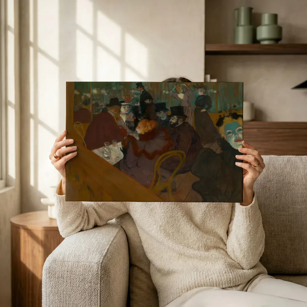 Sfeerimpressie: In de Moulin Rouge van Henri de Toulouse-Lautrec terwijl het omhoog wordt gehouden