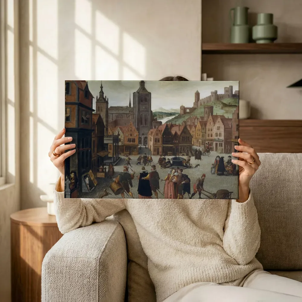 Sfeerimpressie: De markt in Bergen op Zoom terwijl het omhoog wordt gehouden
