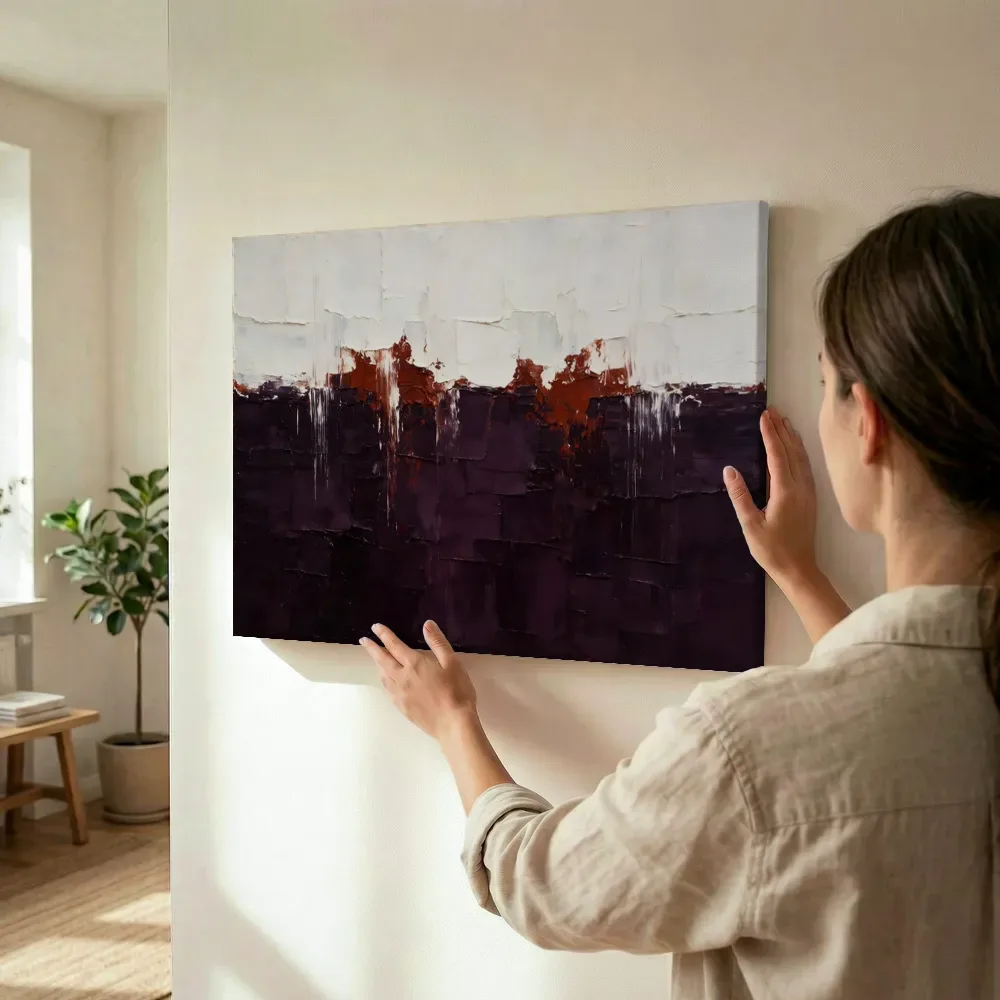 Sfeerimpressie: Aubergine en ivoor met hoge horizon terwijl het wordt opgehangen