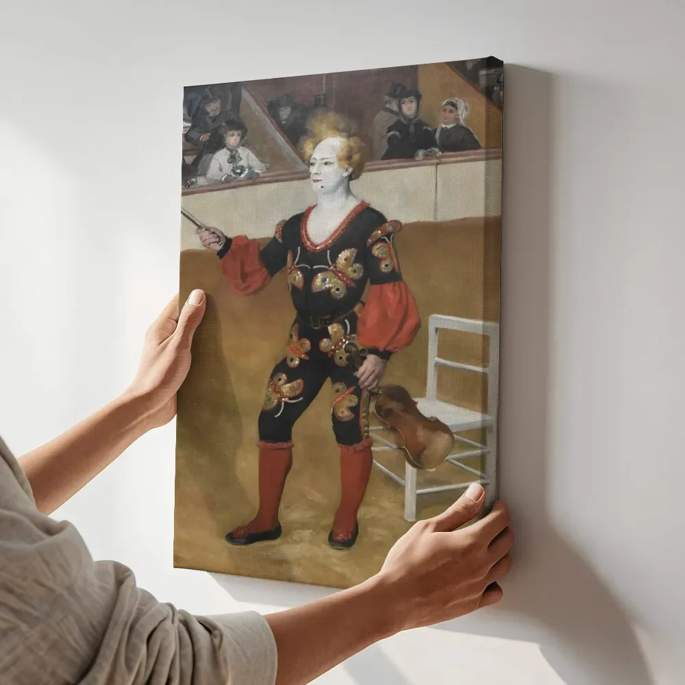 Sfeerimpressie: De clown van Pierre-Auguste Renoir terwijl het aan de muur wordt gehangen