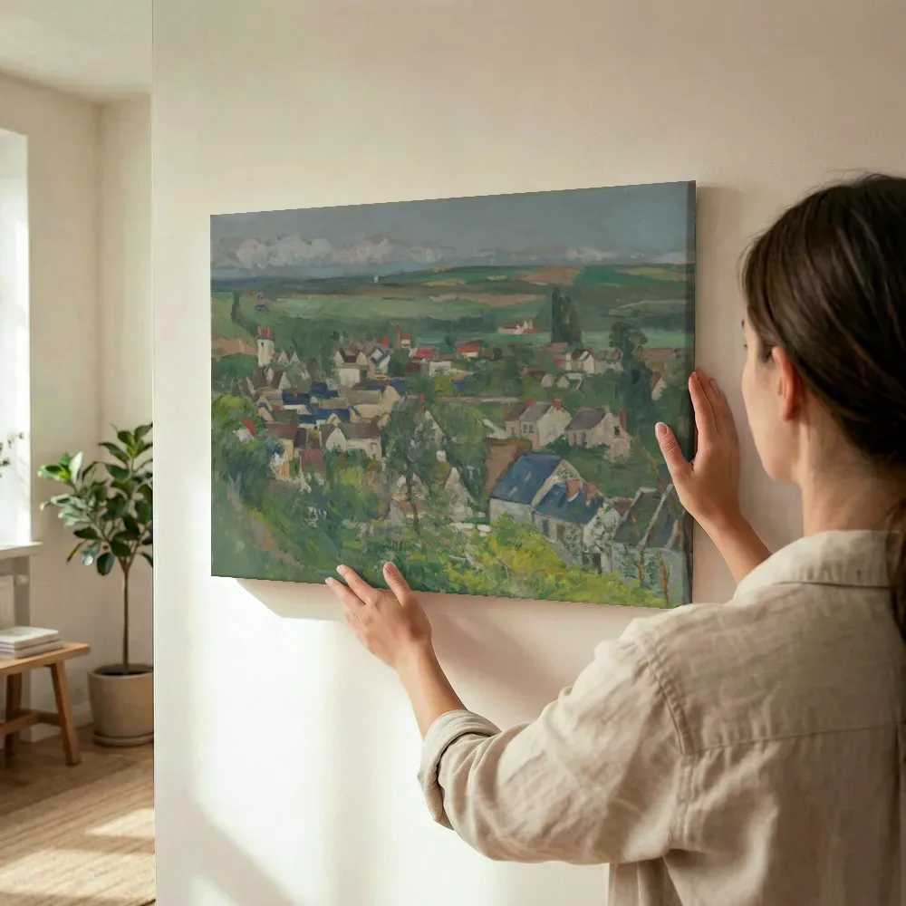 Sfeerimpressie: Auvers, panoramisch gezicht van Paul Cezanne terwijl het wordt opgehangen