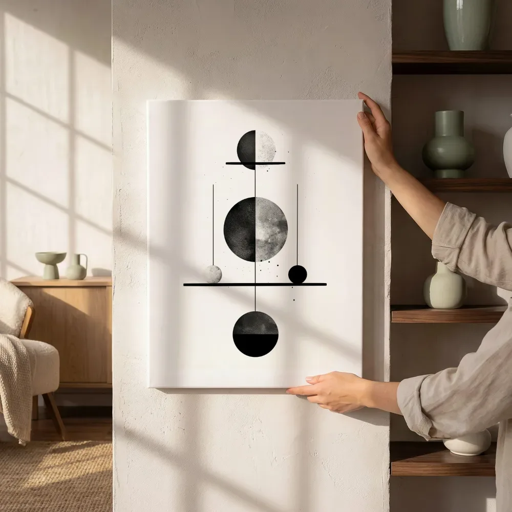 Sfeerimpressie: Balancerende cirkels naast de kast