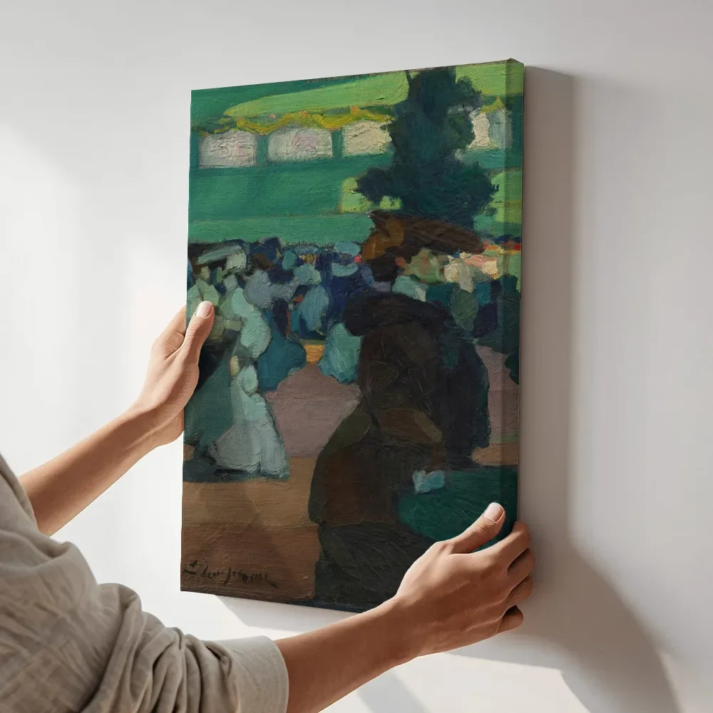 Sfeerimpressie: Ball Scene van Edmond Lempereur terwijl het aan de muur wordt gehangen
